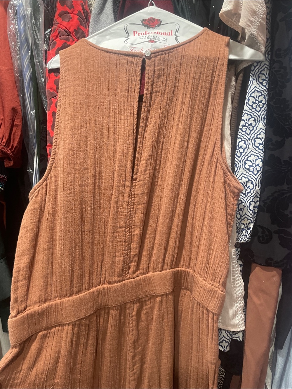 LOFT Sleeveless Mauve-Taupe Midi Jumpsuit - Picture 5 of 6